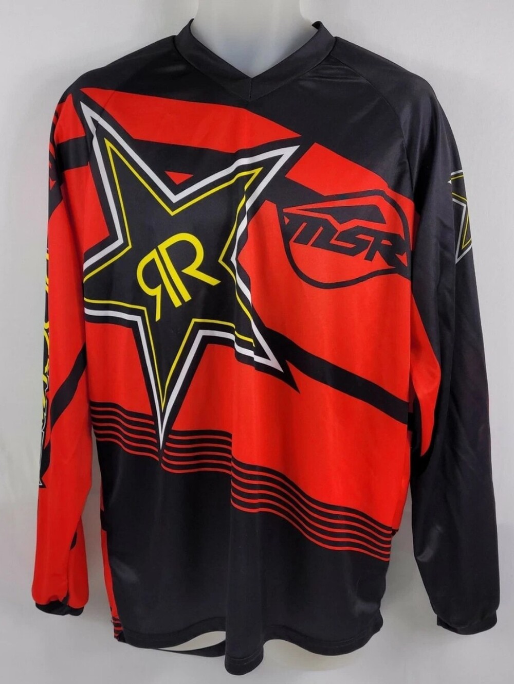 Rockstar Energy Drink MSR Jersey Motocross Long Sleeve Official Shirt Mens Large